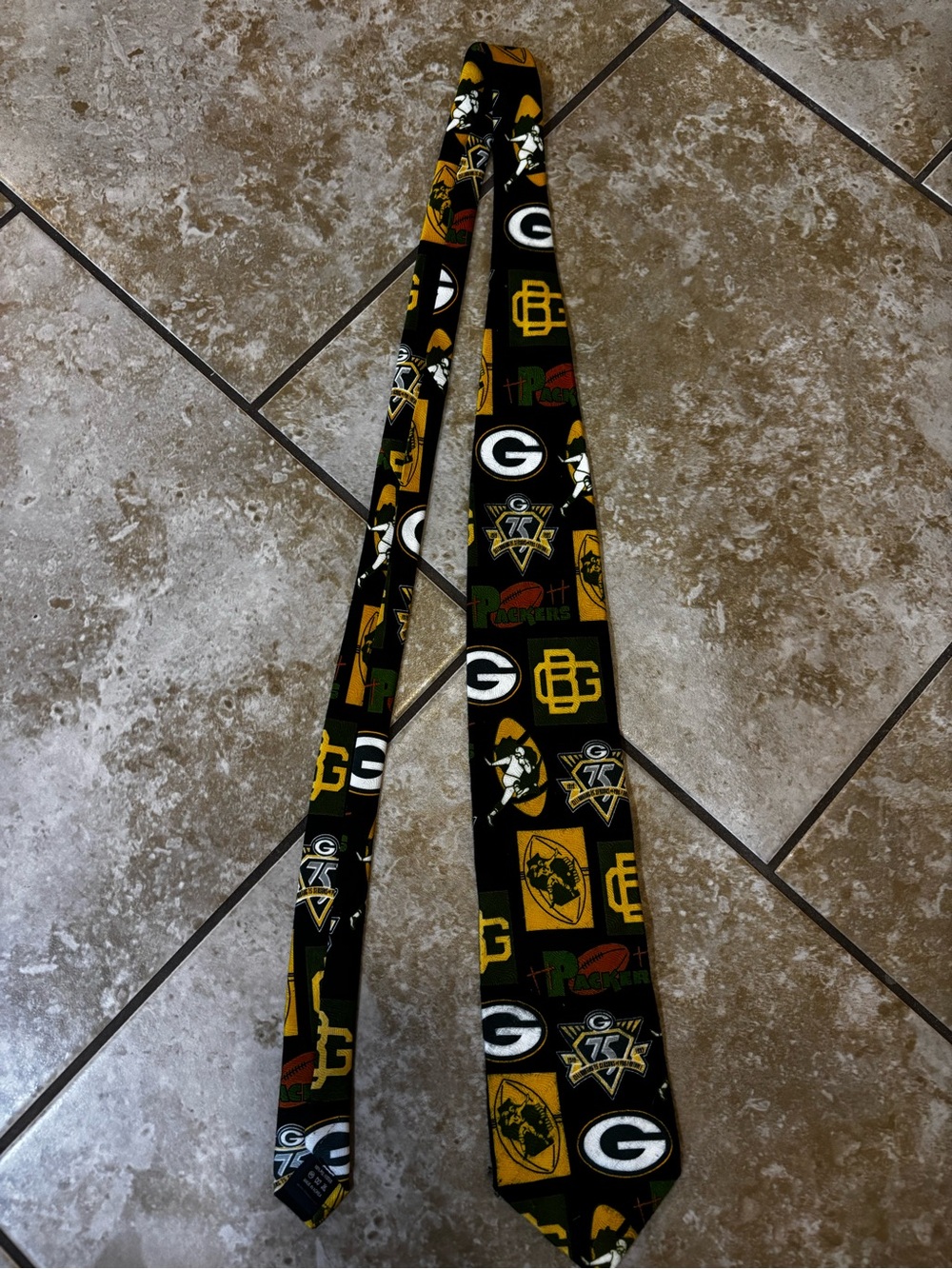 NFL Black and Gold Green Team Logo Tie Vintage